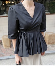 11AM | フレア切り替えラップブラウス(シャツ/ブラウス)