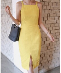 11AM | スリットストラップリネンワンピース(ワンピース)