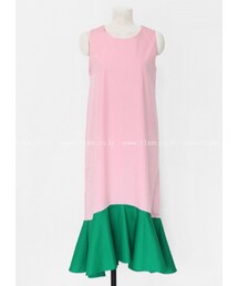 トロピカルブロックカラーマキシワンピース(ワンピース)