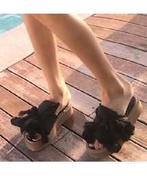 11AM | タッセル付きリボンストラップサンダル(サンダル)