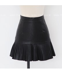 11AM | プリーツ切替フェイクレザースカート(スカート)