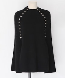 ボタンポイントスリットケープ(ポンチョ)