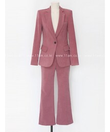 シンプルシングルジャケット×スタックスツーピース(スーツジャケット)