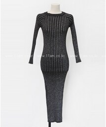 11AM | メタルストライプタイトニットワンピース(ワンピース)