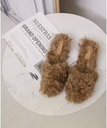 11AM | ウールファーフラップサンダル(サンダル)