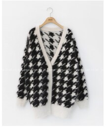 ハウンドトゥースチェック柄カーディガン(カーディガン/ボレロ)