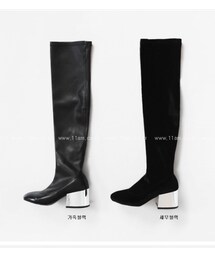 シルバーヒールニーハイブーツ(ブーツ)