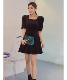 11AM | ベルベットスクエアネックワンピース(ワンピース)