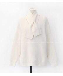 11AM | シンプルマフラー付きルーズニット(ニット/セーター)