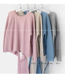 リボンポイントバックスリットニット(ニット/セーター)