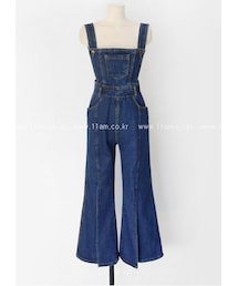 スリットポイントデニムサロペット(デニムパンツ)