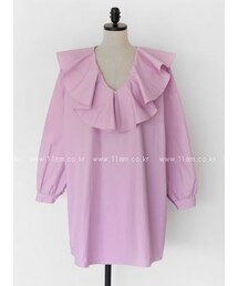 ラッフルカラーミニワンピース(ワンピース)