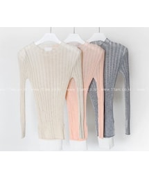 シースルースリムリブニット(ニット/セーター)