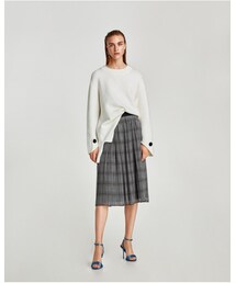 ZARA | グレンチェックプリーツスカート(スカート)