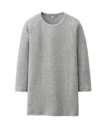 UNIQLO | UNIQLO ワッフル7部丈 ラグランスリーブ グレー(Tシャツ/カットソー)