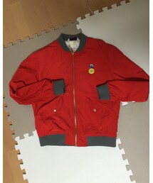 ZARA MAN | ZARA man 赤MA-1 ナイロンブルゾン バッチ付き(ナイロンジャケット)