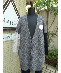 STOF | STOF : 交差するビッグニットコート(BLACK)(その他アウター)