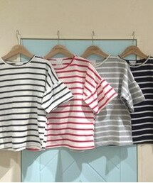 Kastane | 袖フレアボーダーPO(Tシャツ/カットソー)