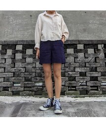 棉麻短褲(カーゴパンツ)