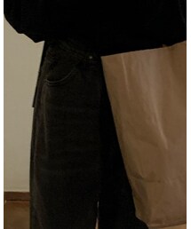 JUMELLE | jumelle ふみあみちゃん　ブラックデニム　ウエストはフック式(デニムパンツ)