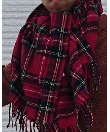 no brand | 赤チェックマフラー(マフラー)