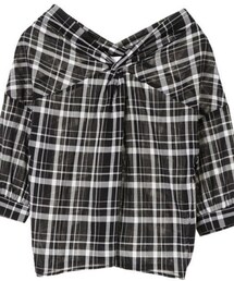 AMERICAN HOLIC | 2WAYバックVフロントねじり7分袖ブラウス(シャツ/ブラウス)