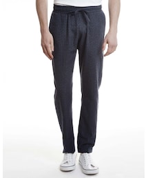 Takuya Duncan | Montauk Stripe Pant is a modern take on the classic Japanese worker pant. The unique high-quality cotton navy fabric with indigo colored stripes is sourced from a traditional kimono factory in Japan.(その他パンツ)