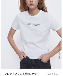 ZARA | フロントプリント柄Tシャツ(Tシャツ/カットソー)