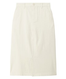 無印良品 | オーガニックコットン縦横ストレッチチノタイトスカート　アイボリー (スカート)
