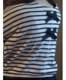 dazzlin | バックリボンボーダーショートトップス(Tシャツ/カットソー)