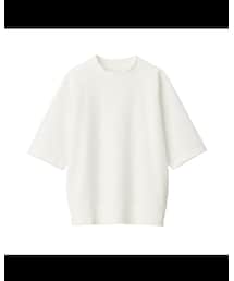 無印良品 | ミニ裏毛ワイドＴシャツ（五分袖）,白,XS〜S(Tシャツ/カットソー)