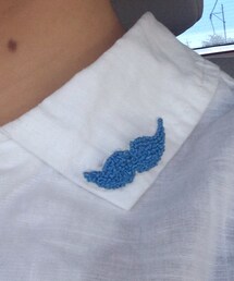 Handmade | 金沢へ旅行したときに作った加賀刺繍のヒゲブローチ。(ブローチ/コサージュ)