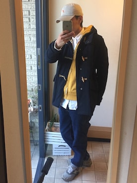 「H&M（エイチ・アンド・エム）のアイテム（ダッフルコート）」を使った、わーっ。さん（メンズ・186cm）の冬コーディネート