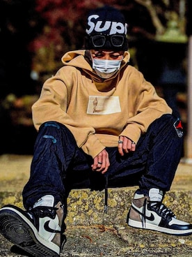 「Jordan」｜「アイテム（ニットキャップ/ビーニー）」を使った、yuzo.さん（メンズ・164cm）の冬コーディネート