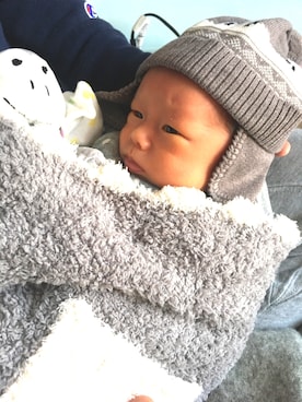 「sense of wonder（センスオブワンダー）のアイテム（帽子）」を使った、✈︎✈︎sora✈︎さん（キッズ・50cm）の冬コーディネート