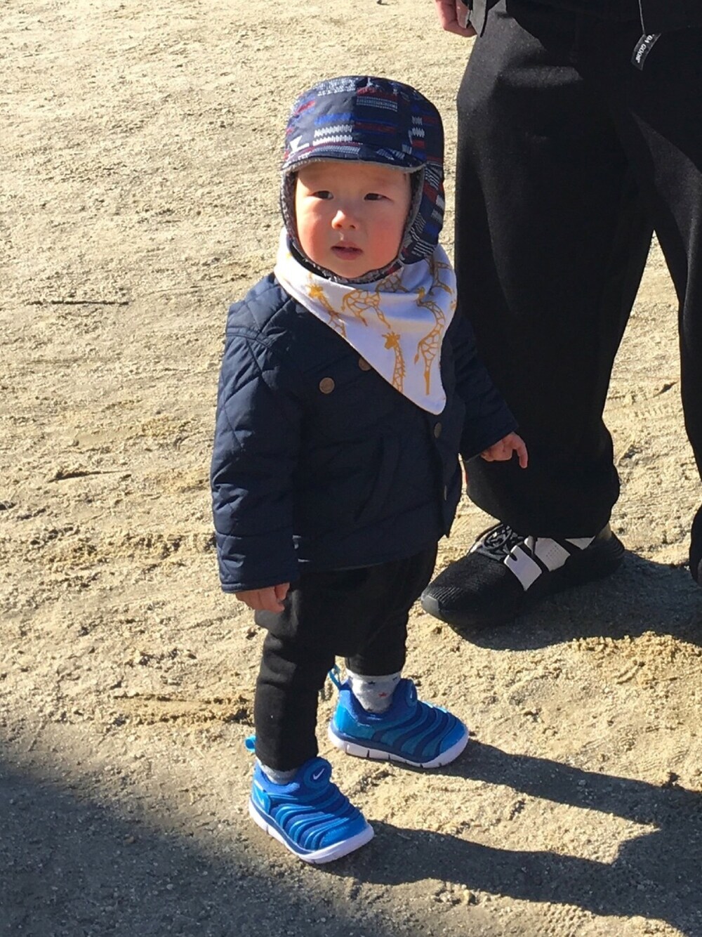 「パタゴニア、patagonia、ラルフローレン、NIKE」｜「POLO RALPH LAURENのアイテム（ママ＆ベビー、ブルー系）」を使った、✈︎✈︎sora✈︎さん（キッズ・80cm）の冬コーディネートの1枚目の写真