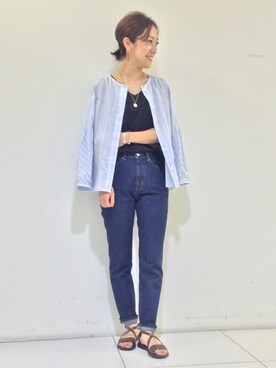 「human woman（ヒューマンウーマン）のアイテム（デニムパンツ）」を使った、sayakaさん（レディース・165cm）の夏コーディネート