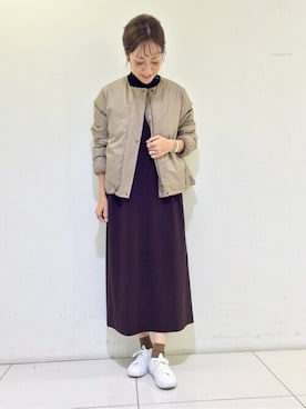 「お出掛けコーデ」｜「アイテム（ブルゾン）」を使った、sayakaさん（レディース・165cm）の冬コーディネート