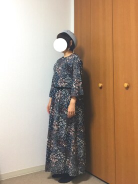 「小花柄ワンピース」｜「アイテム（アクセサリー）」を使った、gakijirooo***さん（レディース・153cm）の夏コーディネート