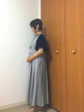 「NANO universe（ナノユニバース）のアイテム（ジャンパースカート）」を使った、gakijirooo***さん（レディース・153cm）の夏コーディネート