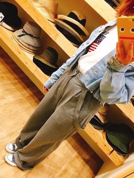 「アイテム（キャスケット）」を使った、〝 Q m a 〟さん（レディース・153cm）の春コーディネート