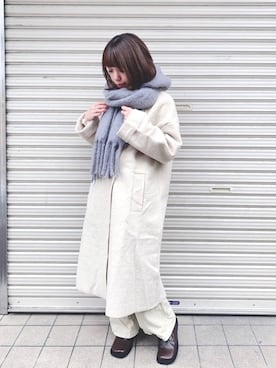 「Crisp（クリスプ）のアイテム（チェスターコート）」を使った、m a r iさん（レディース・150cm）の冬コーディネート