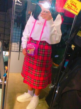 「タータンチェック」｜たけはる♀さん（レディース・158cm）の冬コーディネート