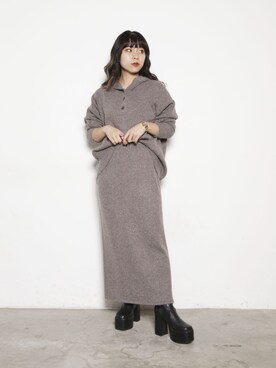 パーカーを使った ニットセットアップ のレディース人気ファッションコーディネート Wear