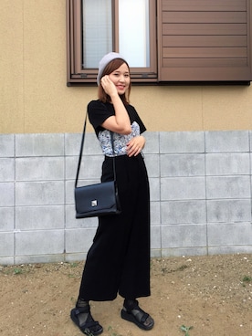 「CELINE」｜「アイテム（ハンチング/ベレー帽）」を使った、kahoriさん（レディース・158cm）の秋コーディネート