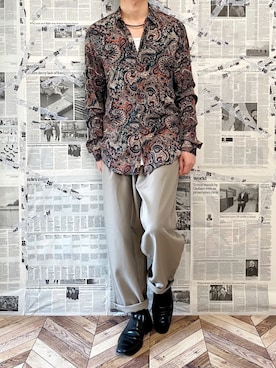 「COLE HAAN（コールハーン）のアイテム（スリッポン）」を使った、YOGGIさん（メンズ・170cm）の春コーディネート