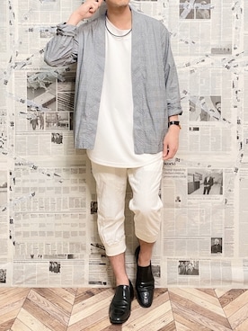 「COLE HAAN（コールハーン）のアイテム（スリッポン）」を使った、YOGGIさん（メンズ・170cm）の春コーディネート