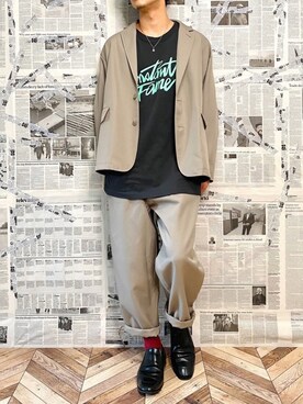 「COLE HAAN（コールハーン）のアイテム（スリッポン）」を使った、YOGGIさん（メンズ・170cm）の春コーディネート