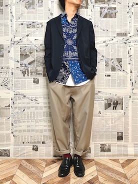 「COLE HAAN（コールハーン）のアイテム（スリッポン）」を使った、YOGGIさん（メンズ・170cm）の春コーディネート