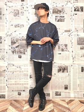 「COLE HAAN（コールハーン）のアイテム（スリッポン）」を使った、YOGGIさん（メンズ・170cm）の春コーディネート